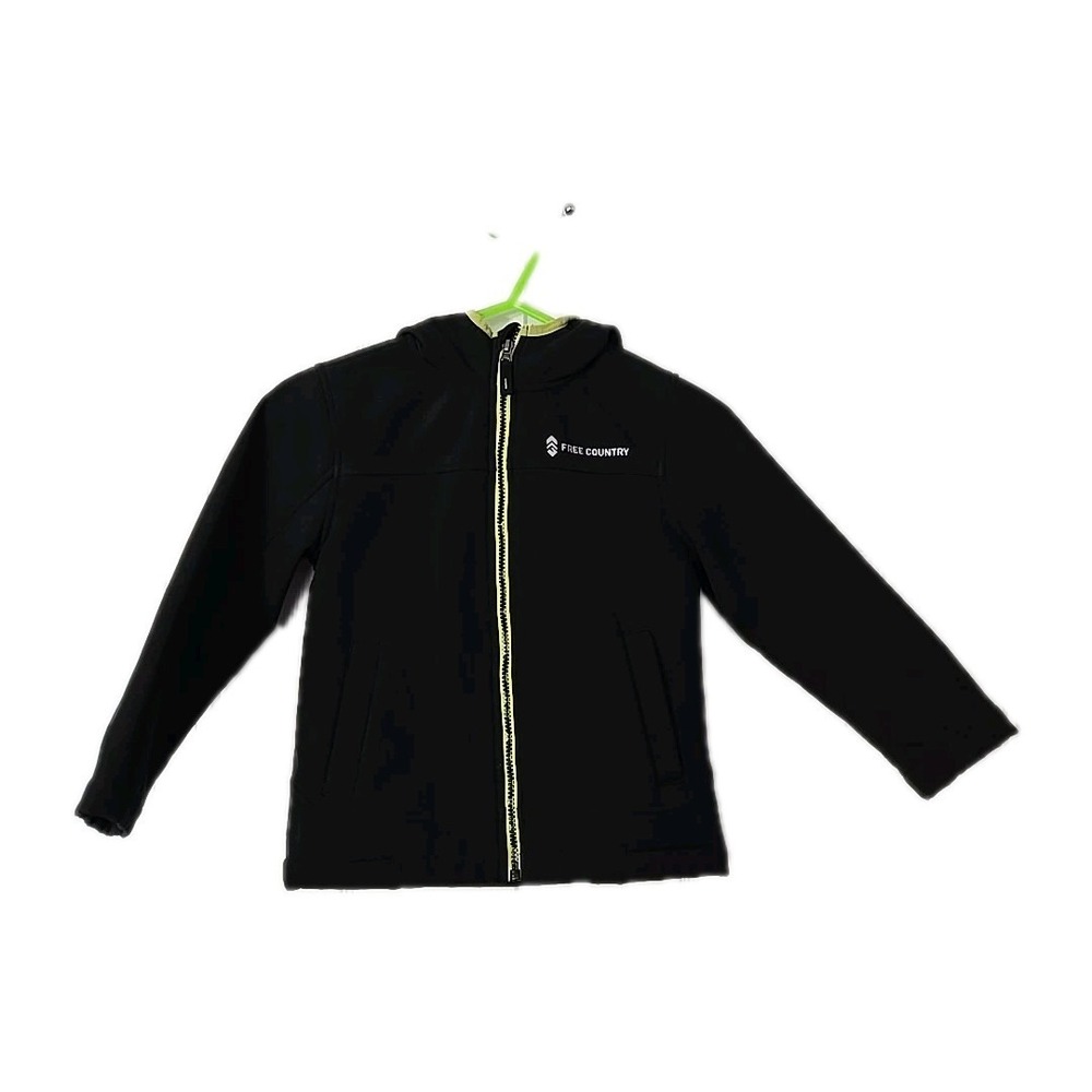 Free County Boys Hoodie Zipup Jacket‎ Size 5/6  Black/ Green